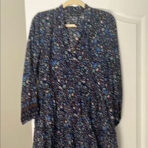 Elegant Blue Floral Women's Dress